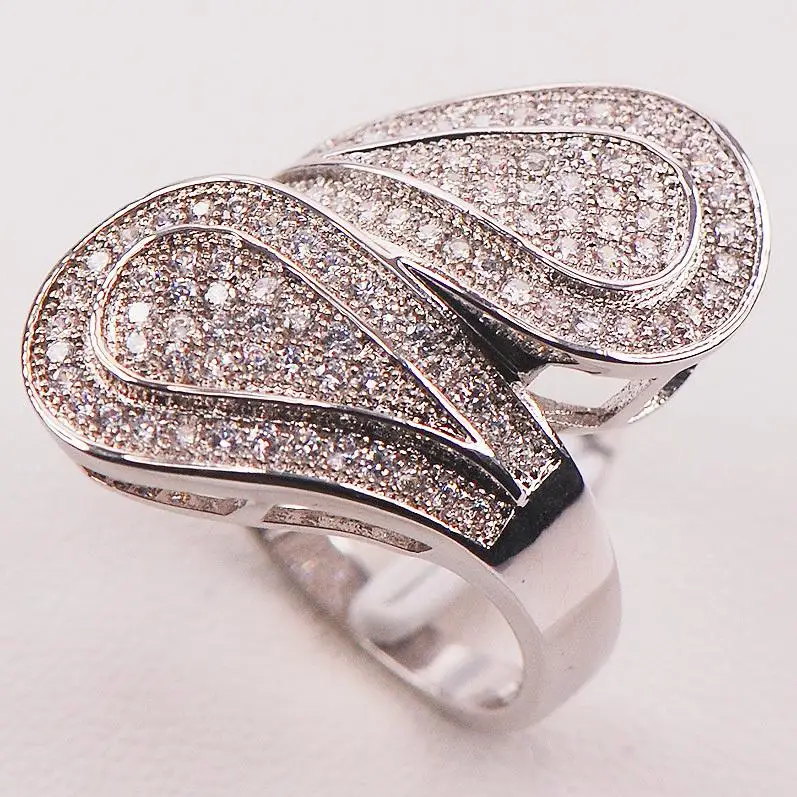 Кольцо из серебра 925 пробы с белым цирконом размеры 5 6 7 8 9 10 11 12|ring size|ring size 5925 sterling