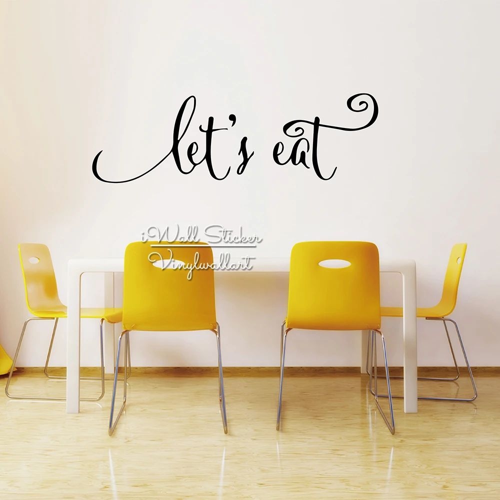

Let's Eat Home Quote Wall Sticker Dining Room Quotes Wall Decal Family Wall Lettering Easy Wall Art Cut Vinyl Q206