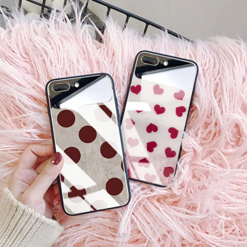 Цветочное зеркало леопард стеклянный чехол для iPhone XR XS MAX X 8 Plus 7 чехлы из