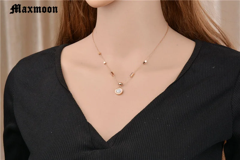 Maxmoon модное женское колье в римском стиле с цифрой нержавеющая сталь 316 L монета