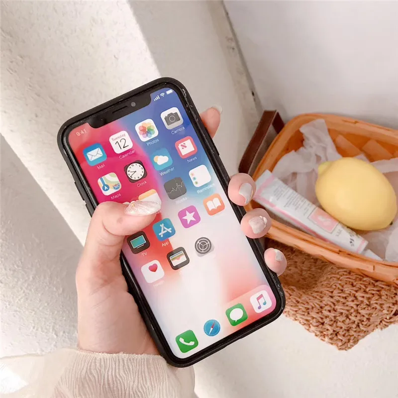 Классные желтые ананасы анти-шок Капа чехлы для iPhone XS Max XR X 7 8 Plus 6 S кольцо пальца