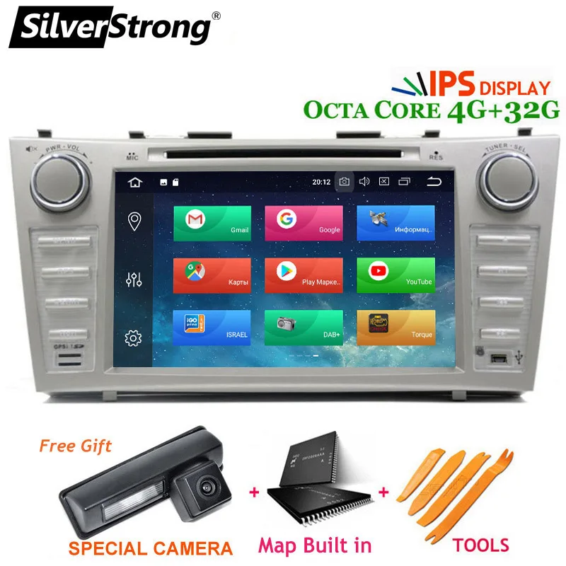 Silverstrong Android8.1 4G 2DIN автомобильный DVD для TOYOTA CAMRY V40 AURION OctaCore 32 Гб DSP вариант 2007 2008 2009 2010