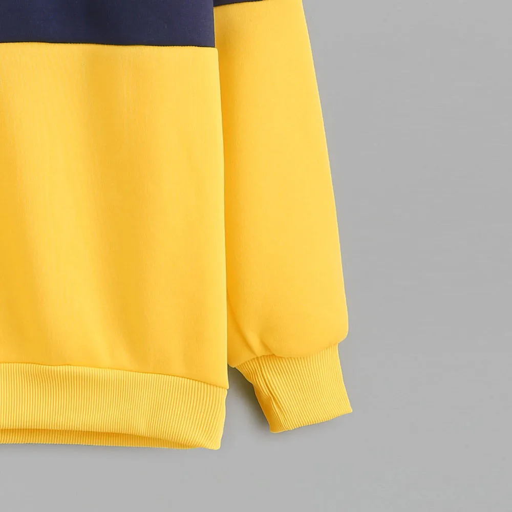 Женские толстовки с круглым вырезом CHAMSGEND белые и Желтые Повседневные хлопковые