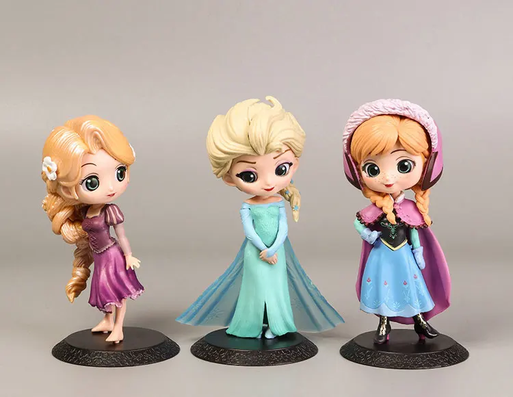 3 pcs Горячая disney фигурки принцесс Замороженные Куклы 3 шт./компл.(16 см) в стиле Эльзы и Анны Рапунцель коллекции фигурка игрушки для детей, подарок - Цвет: 3 pcs