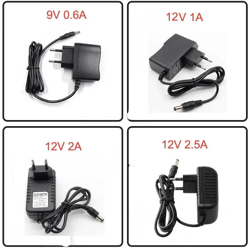 ЕС адаптер питания DC 9V 0.6A 12V 2A 2.5A Регулируемый DC 9V 12V вольт адаптер питания зарядное устройство переключение 220V на 12V
