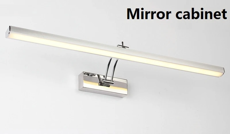 for Mirror cabinet Светодиодный зеркальный светильник для ванной комнаты, Водонепроницаемый Косметический настенный светильник из нержавеющей стали, косметический светильник s 40/50 см, водонепроницаемый внутренний светильник ing - Цвет абажура: for Mirror cabinet