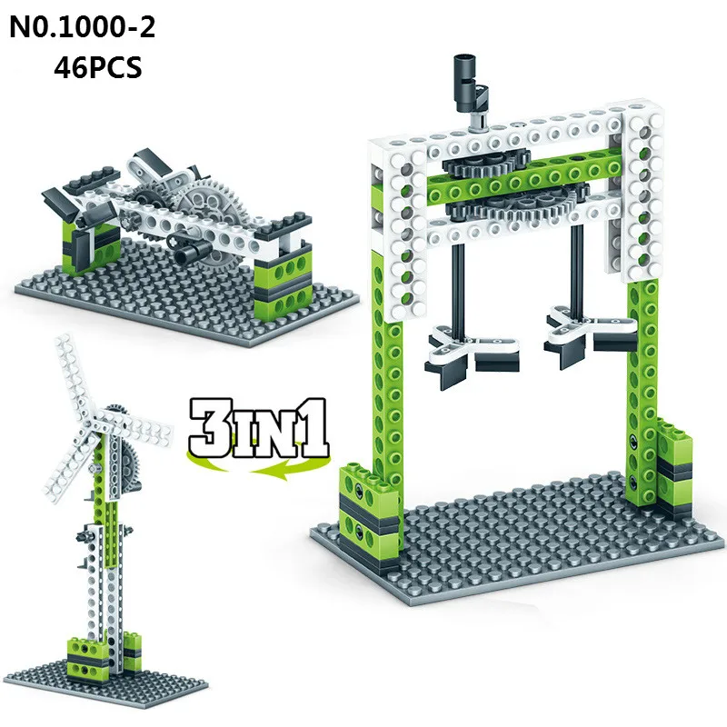 

Механическая Шестерня технические строительные блоки инженерные детские научные образовательные паровые игрушки 3 в 1 Детские игрушки наб...