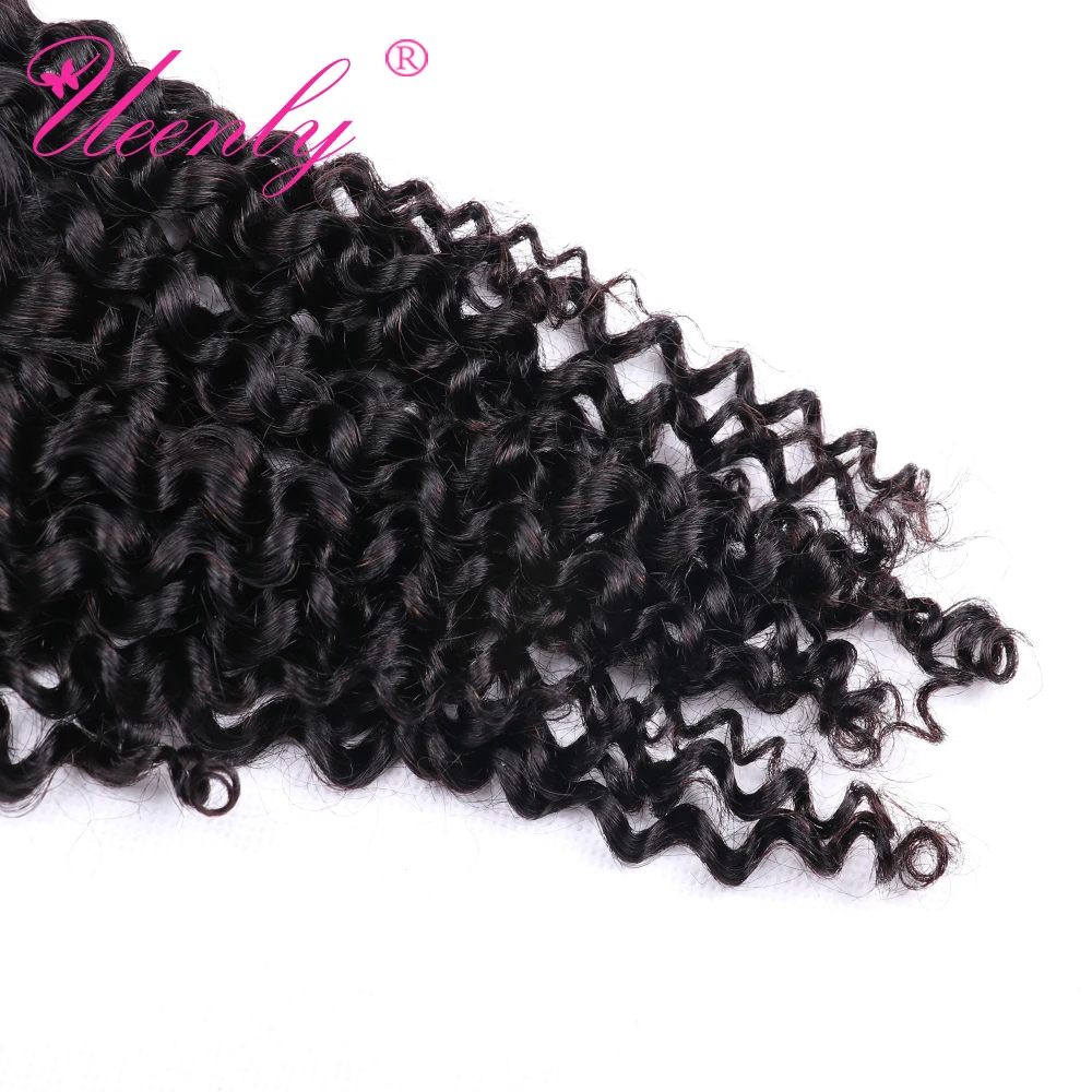 UEENLY Brazilian Kinky Curly Lace Closure 100% Human Hair 4x4 With Baby Remy Natural Color | Шиньоны и парики