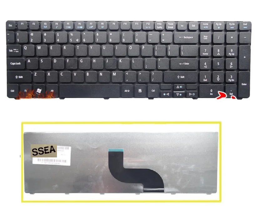 Клавиатура для ноутбука SSEA Новая США Packard bell EasyNote TK37 TK81 TK83 TK85 TK87|keyboard for laptop|laptop