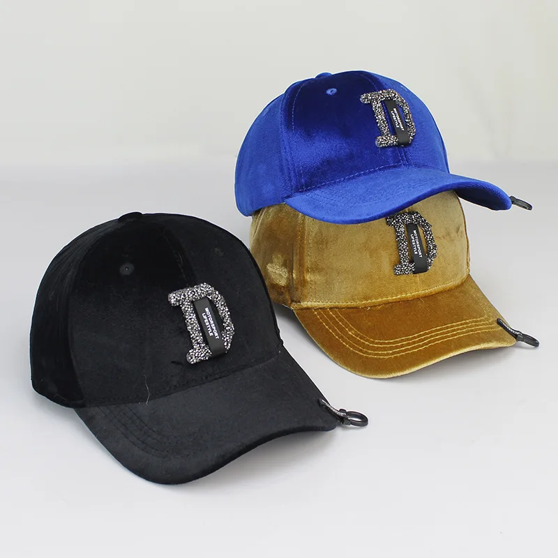 Бархатные кепки Snapback модные бейсбольные кепки со стразами D с буквенным принтом для мужчин и женщин весенне-осенняя Брендовая женская уличная Кепка Gorras Bone s