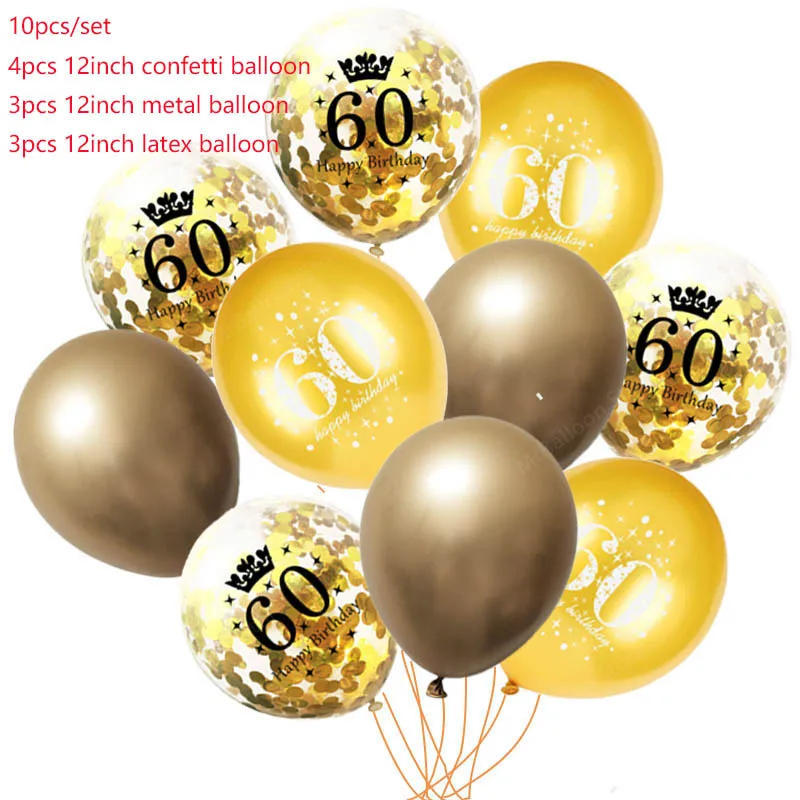 60, 50, 40, 30 черные и золотые шары на день рождения, конфетти, баллоны для дня рождения, украшения для вечеринок, для взрослых, балоны, гелиевые шары
