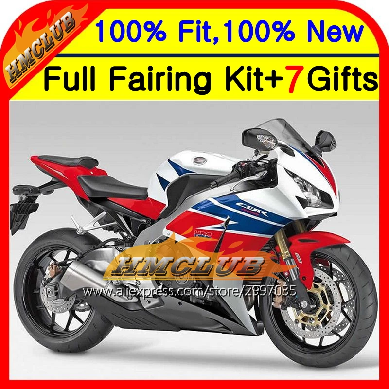 

Body Blue white Injection For HONDA CBR1000RR 12 13 41HM74 CBR 1000RR 1000 RR 12-13 CBR1000 RR Red white 2012 2013 Fairing
