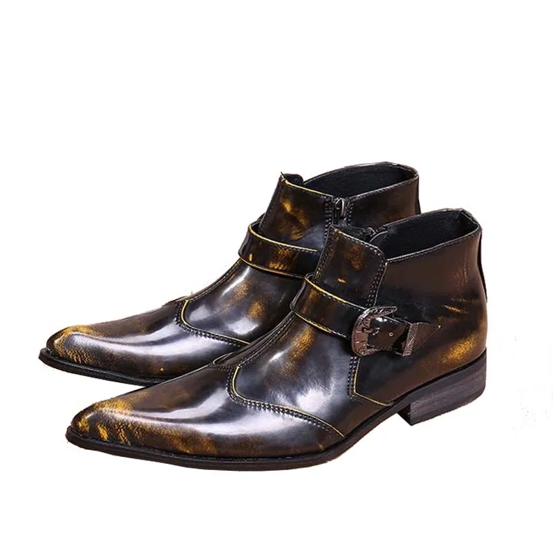 Мужская обувь из натуральной кожи большие размеры деловая модельная на молнии с