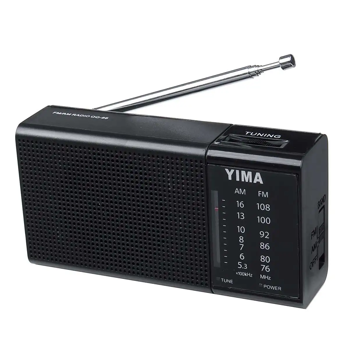 Черный Мини портативный FM+ AM радио портативный цифровой USB TF MP3-плеер перезаряжаемая колонка с светодиодный вспышкой - Цвет: Черный