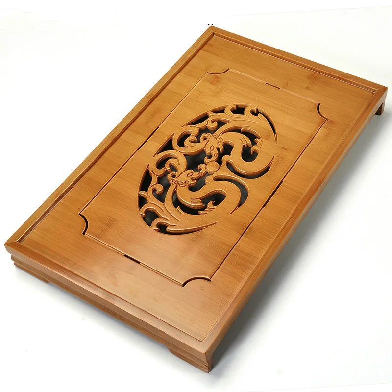 Бамбуковый поднос для чая хранения воды простой бытовой Китайский кунг фу чайный