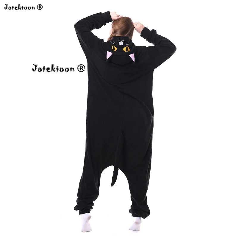 Горячая новинка 2017 года сплошные пижамы кигуруми для взрослых жуткий Черный кот