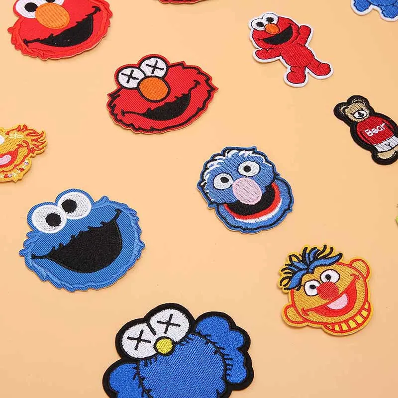Улица Сезам нашивки вышитые металлическая аппликация с клеем аниме Elmo Печенья Монстр тканевые нашивки