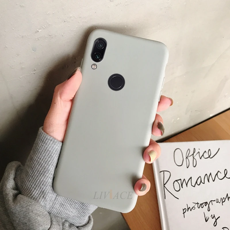 gray Силиконовый чехол карамельного цвета для телефона xiaomi redmi 7/redmi note 7 pro, Матовая Мягкая задняя крышка из ТПУ, чехлы для redmi note 7 - Цвет: gray