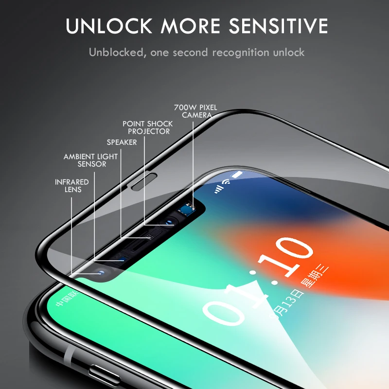 10D полное покрытие Защитное стекло для iPhone 7 8 XR XS Max закаленное X 6 Plus защита