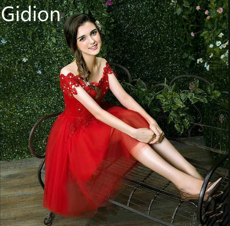 Красное Кружевное фатиновое Короткое свадебное платье для девочек сексуальное с