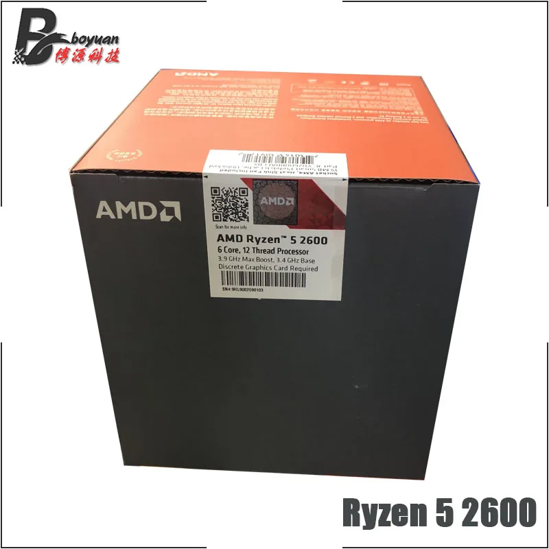 Четырехъядерный процессор AMD Ryzen 5 2600 R5 3 4 ГГц YD2600BBM6IAF Socket AM4 New и с