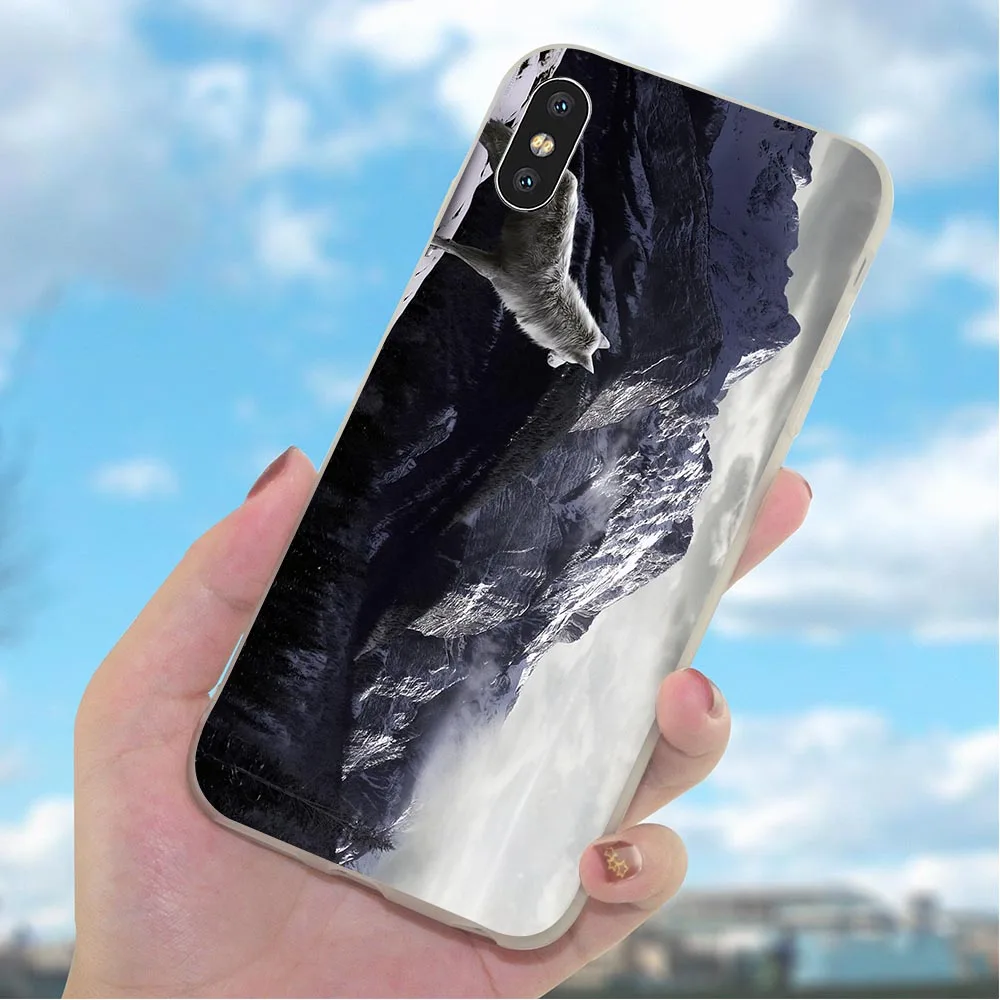 Мягкий Ультратонкий чехол из ТПУ с волком для телефона iPhone 5 XR X 7 8 Plus 6 6S SE Xs Max чехлы
