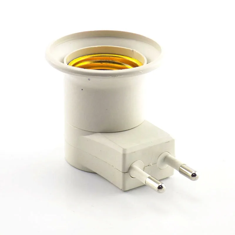 EU Plug E27 LED Lamp Holder Converter Female Socket Base Type to AC Power 110V-220V Llight Bulb Adapter ON/OFF Button Switch | Освещение