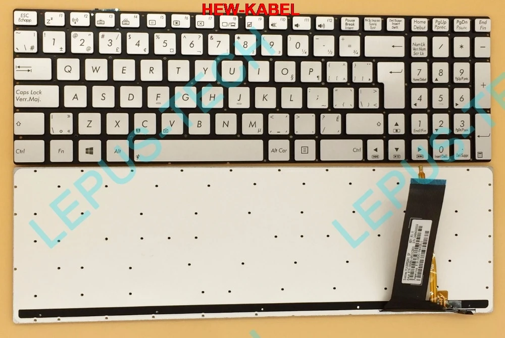 Оригинальная клавиатура CF CA UK для ASUS N550 U500 Q550L N750 N550J N56V N76V серебристая с