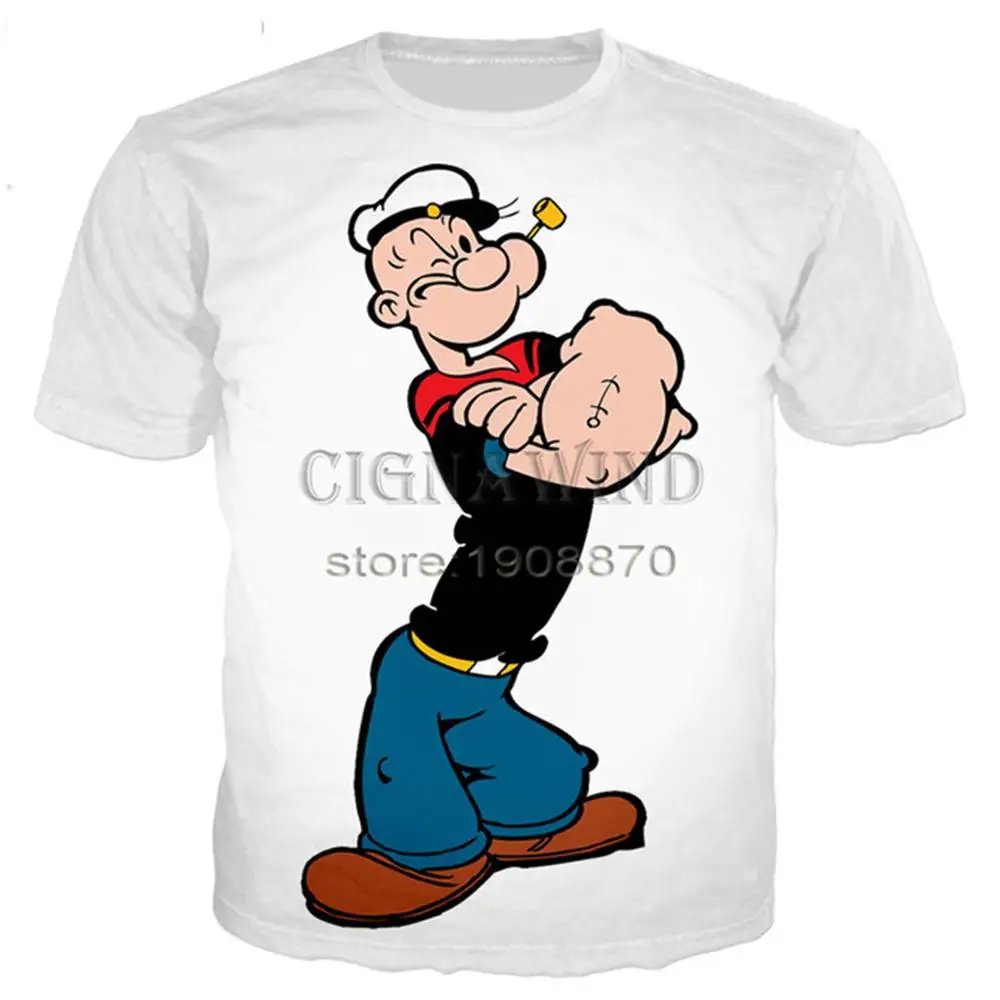 14 Новая классическая серия popeye футболка для мужчин и женщин с 3D принтом Новинка модная футболка хип хоп Уличная Повседневная летняя футболка - Color: 14