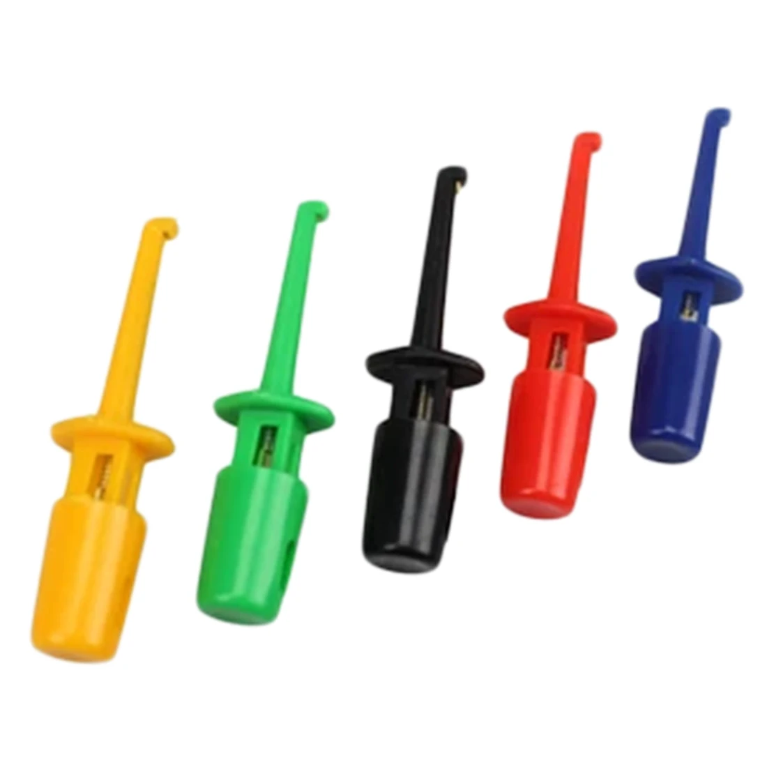 

Factory Price Test Hook Clip 10pcs Multimeter Lead Wire Kit Electronic Mini Test Probe Set Red Yellow Blue Black Green