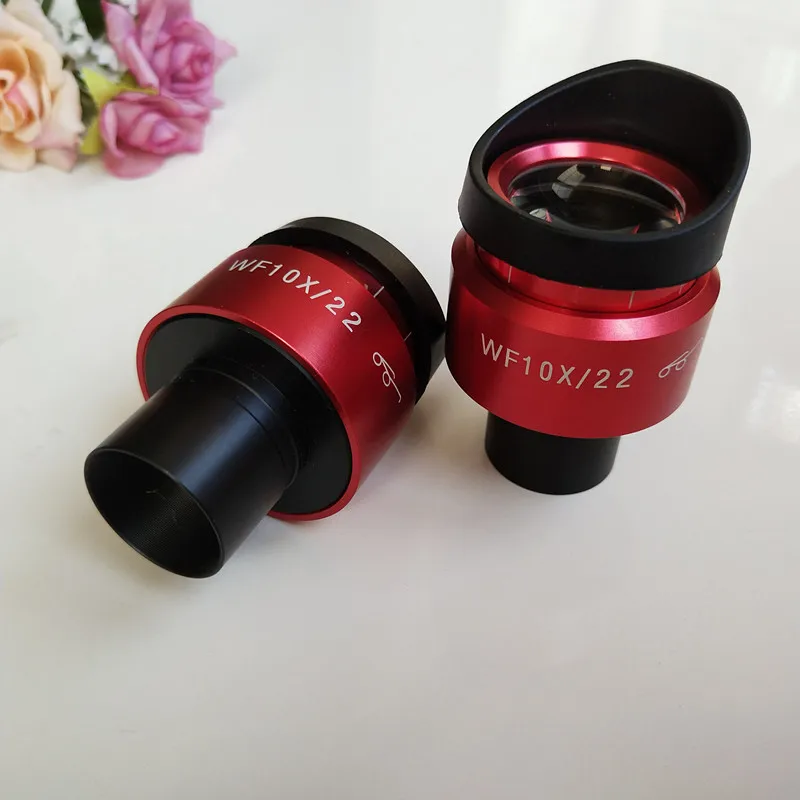 

Fashion WF10X 22mm Red Color Adjustable High Eyepoint Biological Microscope Eyepiece Lens Biomicroscope System 23.2mm Eye Cups