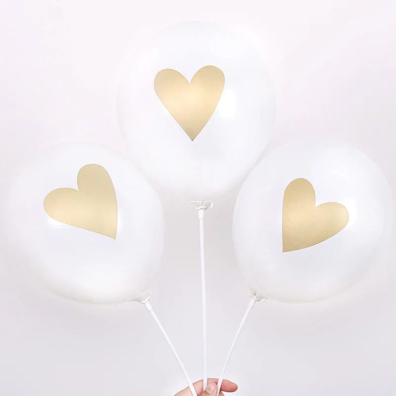 10 шт. 12 дюймов золотой латексный шар в форме сердца с днем рождения свадьбы
