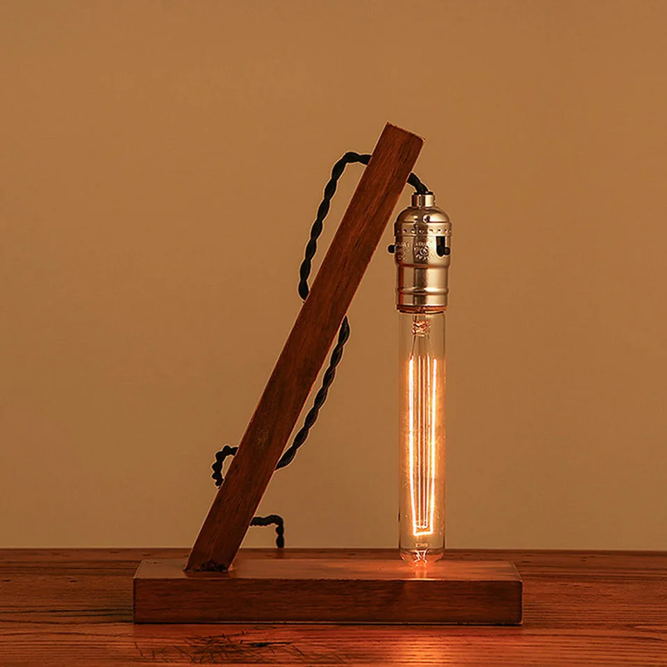 4 комплекта E27 лампочек деревянная настольная лампа подставка декор для гостиной