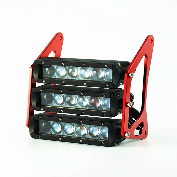 Red Мотоцикл трехуровневая светодиодные фары 90 W 12 V светодиодные фары обтекаемая фара головного света лампы для Honda MSX 125SF MSX125 - Цвет: Red