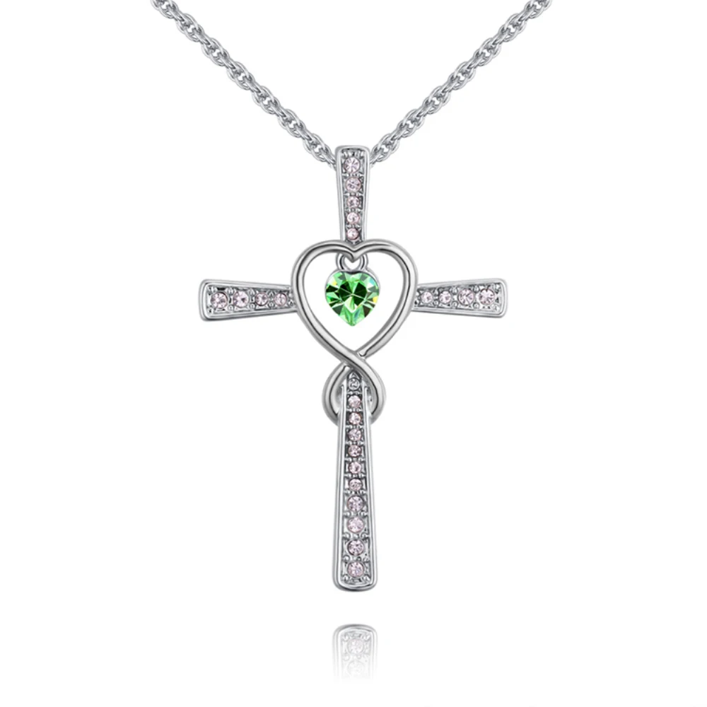 2018 Новое поступление классический крест кулон ожерелье с кристаллом от Swarovski bijoux