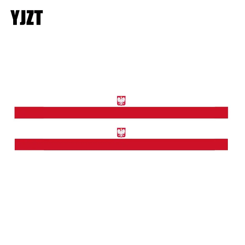 

YJZT 2x14,6 см * 1,6 см Флаг Польши орла наклейка гоночный мотоцикл автомобиль наклейка 6-1141