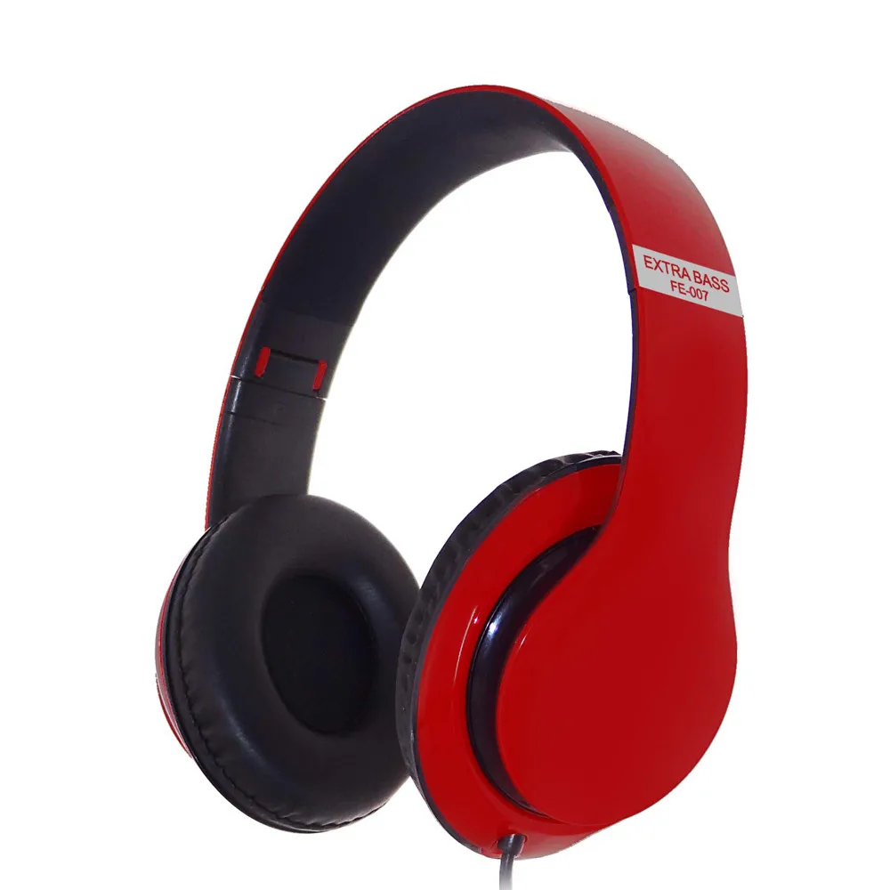 Red FE-007, стереогарнитура, Экстра бас, AUX, проводные наушники, высокое качество, звук с микрофоном, разговор, Mp3, музыка, игры, 20 - Цвет: Red