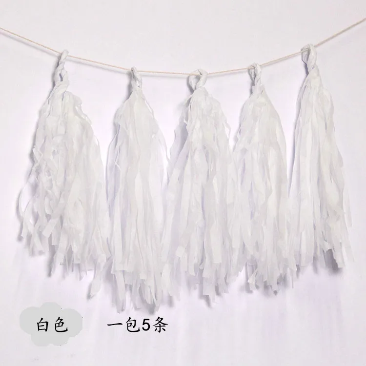 white tassel Прозрачные бумажные шары с кисточками для дня рождения, свадьбы, вечеринки, декоративные воздушные шары, вечерние украшения на Рождество, год - Цвет: white tassel