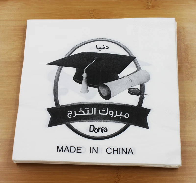 [Uber салфетка] печатных Особенности доктор шапка Бумага салфетка для Выпускной