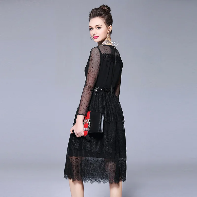 Кружевное платье Blace большие размеры M XXXXL 5XL 2018 новые элегантные женские сетчатые