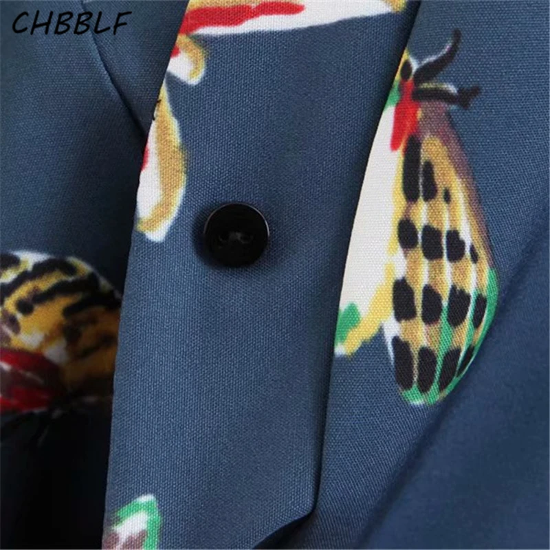 CHBBLF Женская винтажная блузка с цветочным принтом рубашки длинным рукавом