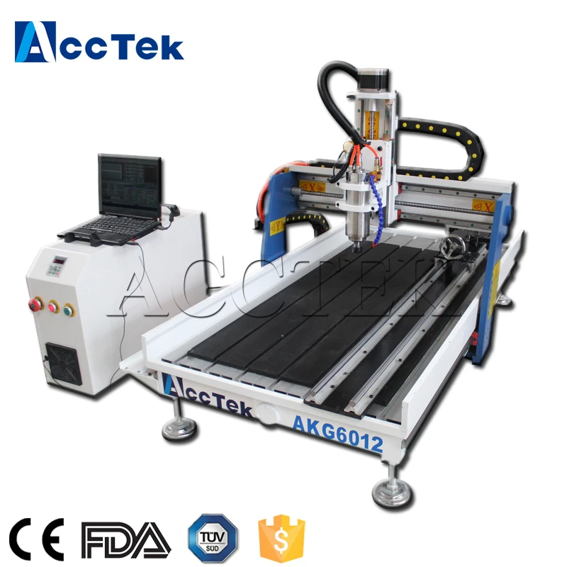 Chinese Jinan AccTek 6090 6012 mini cnc router engraving machine for copper aluminum wood plastics stone | Инструменты