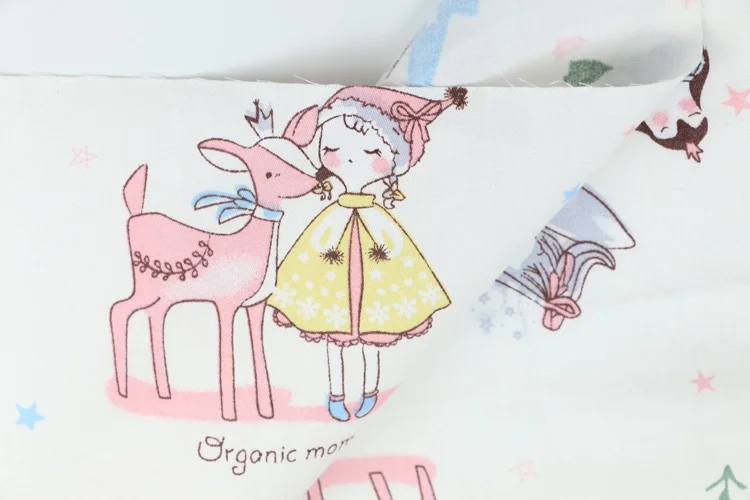 M 160CM*50CM baby newborn cotton cloth cartoon crown pig fabric for DIY kids nursey bedding quilting baby apparel handwork fabric - Цвет: M