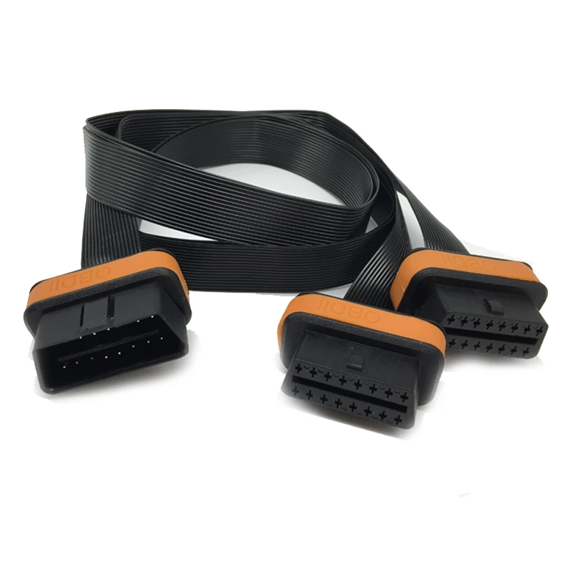 Новейший OBD OBD2 соединительный кабель 1 к 2 с плоской лапша линия удлинитель для Golo4