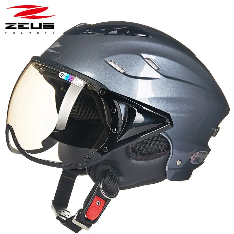 ZEUS 125B половина лица мотоциклетный шлем матовый черный Мотокросс Внедорожный гоночный автомобиль