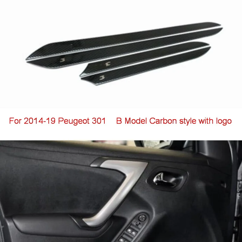 B Style Carbon Tonlinker накладки на межкомнатные двери для Citroen C-Elysee/peugeot 301-19 автомобильный Стайлинг 4 шт. наклейки из нержавеющей стали - Название цвета: B Style Carbon