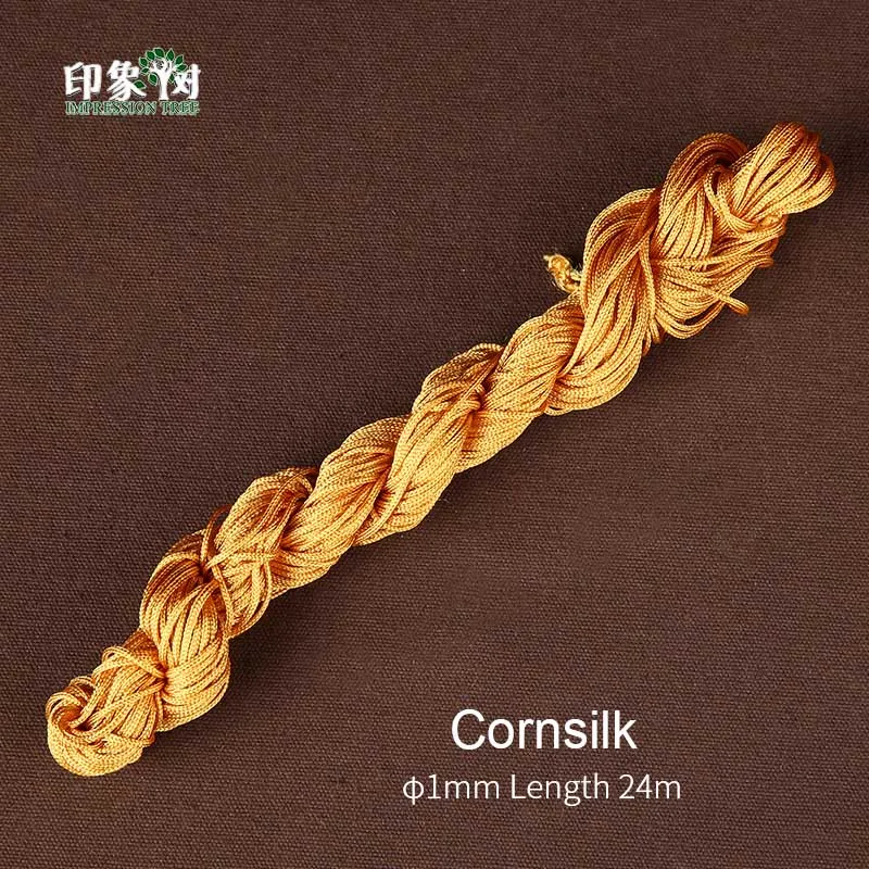 Cornsilk 1 шт. длина 24 м* 1 мм Разноцветные нейлоновые веревки для макраме DIY кисточка браслет для бисероплетения китайские узлы нить для изготовления ювелирных изделий 404 - Цвет: Cornsilk