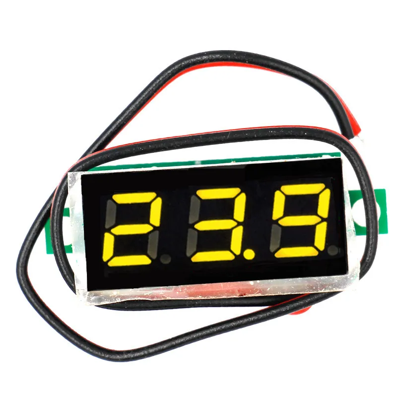 Yellow DC 2,4 V-30 V 0,28 дюймов ЖК-дисплей цифровой Панель вольтметр Вольт тестер Датчик измеритель напряжения для автомобиля мотоцикла 42% OFF - Цвет: Yellow