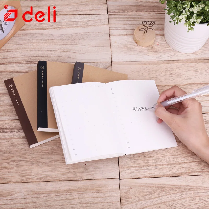 Deli 25k & 64k ручная книга крафт бумага Блокнот пустая точка сетка блокнот дневник
