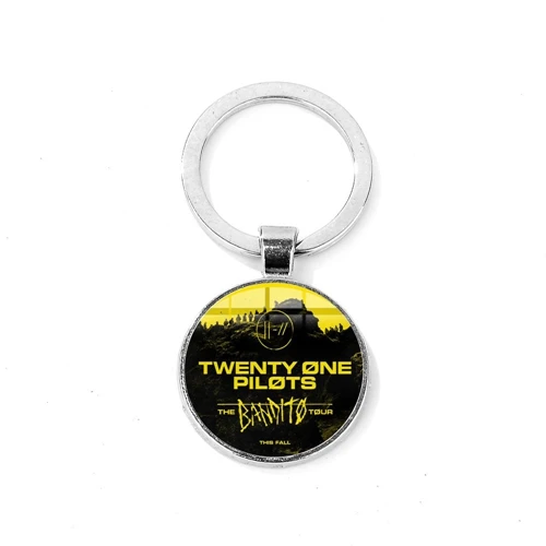 Style 3 SONGDA Pop Rock Band Twenty One Pilots брелок модный символ стеклянный купол мотоциклетный автомобильный брелок круглая форма брелоки для фанатов - Цвет: Style 3
